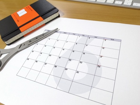 Moleskineとカレンダーの写真